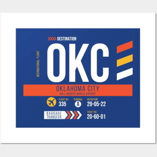 Vintage Oklahoma City OKC Airport Code Travel Day Retro Air Travel Posters and Art